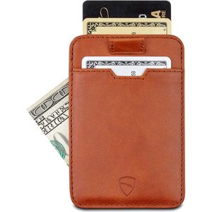 Vaultskin - Chelsea - slim leather RFID blocking cardholder - unisex - cognac