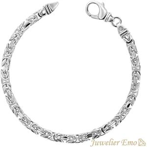 Armband Zilver – Vierkante Koningsarmband Zilver – Dikte 4,5 mm – Lengte 20 CM - LARGE