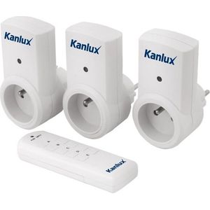 Kanlux S.A. - Aan- uitschakelaars met afstandsbediening - Set van 3 stopcontacten en 1 afstandsbediening