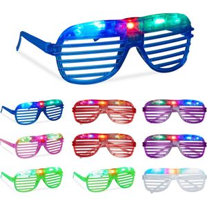 Relaxdays 10x LED-bril Badknopbril Disco bril Light-up Party bril Lights Brillen