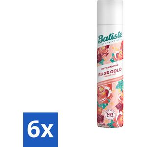 6 x Batiste - Rose Gold - Droogshampoo - Zachte Rozengeur - Verfrist en Zorgt Voor Volume - 200ml - Droogshampoo - Haarverfrissend - Rozengeur - Volume Shampoo - Haar Styling