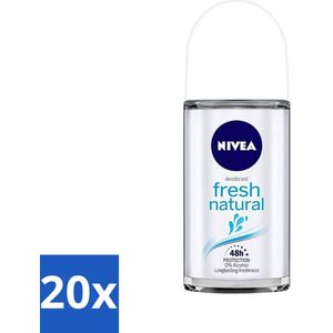 20 x NIVEA - Deodorant Roller - Frisse Natuur - Langdurige Frisheid - 50 ml - Deodorant Roller - Zweetbescherming - Frisheid - Anti-Geur - Oceaanextracten