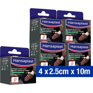 Hansaplast Stevige Sporttape - Tape Voor Polsen En Handen - Blessure Tape - Voordeelverpakking - 4 x 2.5cm x 10m