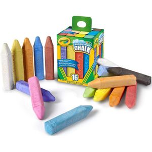 Crayola - Hobbypakket - 16 Afwasbare Stoepkrijt - Heldere Kleuren