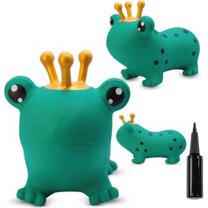 sun baby - Springdier met pomp vanaaf 1 jaar - Kikker - groen - max 50kg, duurzaam rubber, gecertificeerd, bpa-vrij, springpaard, springhond