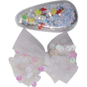 Jessidress® Haarspeldjes 2 haarspelden Meisjes Haarclips Haarspeld - Wit