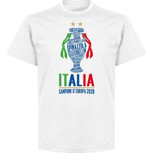 Italië Champions Of Europe 2021 T-Shirt - Wit - Kinderen - 116