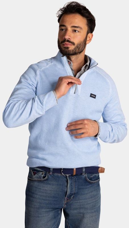 NZA - Katoenen Half Zip Trui - Blauw