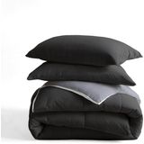 Sleeptime 2 in 1 Omkeerbare Dekbed - Dekbed zonder Overtrek + Gratis Kussenslopen - 240x200 - Zwart/Antraciet