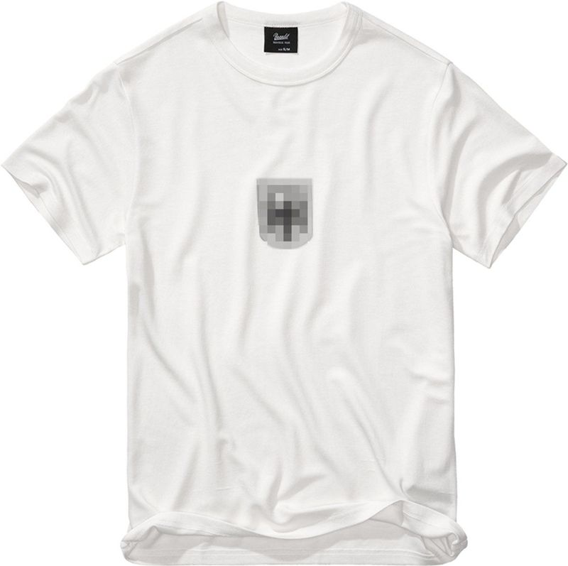 Brandit - Shirt - Wit - Katoen - Normale Pasvorm - Kwartmouw