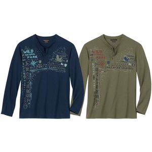 ATLAS FOR MEN - Set van 2 longsleeves Adventure - Heren - Verkrijgbaar in grote maten - M