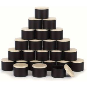 Set van 12 zwarte kaarspotten om zelf kaarsen in te maken | Kaarsblikken 120ml | opbergpot