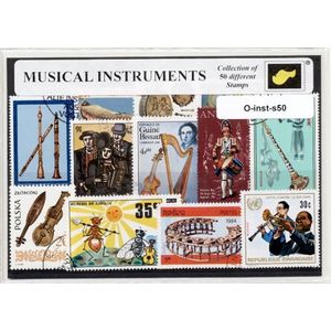 Muziekinstrumenten – Luxe postzegel pakket (A6 formaat) : collectie van 50 verschillende postzegels van muziekinstrumenten – kan als ansichtkaart in een A6 envelop - authentiek cadeau - kado - geschenk - kaart - instrument - muziek - orkest - fanfare