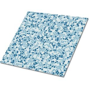 Tulup PVC Tegels - Keramisch Mozaïek Vinyl Tegels - 30 cm x 30 cm - Blauw Vloer Tegels PVC - Verpakking van 9 stuks - Vinyl Vloer Tegels - Mozaïek Plaktegels - Zelfklevende PVC Tegels - Plaktegels keuken en Badkamer