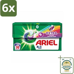 Ariel Original - Extra Kleurbescherming - Wasmiddelcapsules - 4in1 Pods - Witte en Gekleurde Was - 19 Wasbeurten - Voordeelverpakking - 6 stuks - Kleurbescherming wasmiddel - Wasmiddel voor gekleurde was
