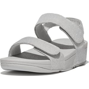 FitFlop Lulu Adjustable Shimmerlux Back-Strap Sandals ZILVER - Maat 38