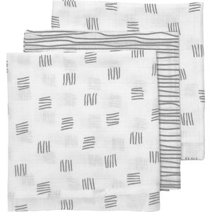 Meyco Block stripe 3-pack hydrofiele doeken - 70x70 cm - grijs