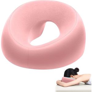 Gezichtsmassagekussen - Massagekussen - Memory Foam Gezichtskussen - Hoofdsteun - Gezichtskussen - U-vormig massagekussen - Gezichtsondersteuningskussen voor schoonheidsbehandelingen, massagetafels - Roze