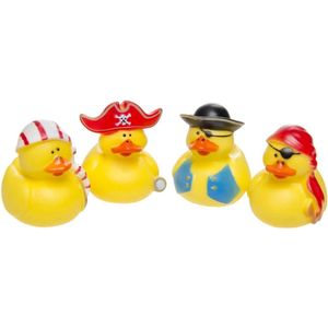 8x Badeend piraten badspeelgoed 5 cm - Speelgoed - Badspeeltjes - Badeendjes