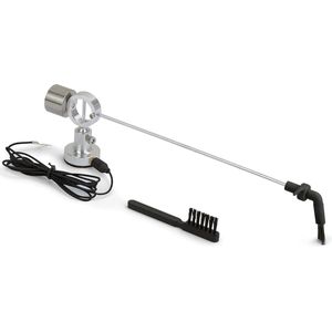 Meegloop bezem voor grammofoonplaten - Reinigingsarm van aluminium - Carbon borstelkop met hoogteverstelling