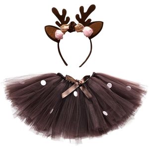 Rendierkostuum voor kinderen, rendierhoofdband met tutu-rok voor meisjes