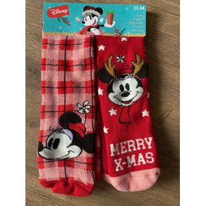 Disney kerstsokken voor kinderen - Mickey Mouse sokken - Mini Mouse sokken - Multipack - Maat 31-34