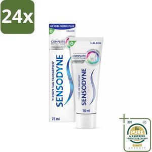 Sensodyne - Tandpasta - Complete Protection + Advanced Whitening - Witte Tanden - 75 ml - Voordeelverpakking - 24 stuks - Gevoelige tanden - Tandglazuur versterken