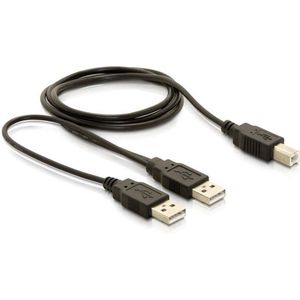 Delock - USB 2.0 A - A/B Kabel - Zwart - 1 meter