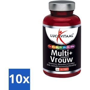 10 x Lucovitaal - Vitaminen - Multi + Compleet Vrouw - 120 Tabletten - Multivitamine Vrouw - Vrouwelijke Gezondheid - Energie - Vitaliteit - Hormoonbalans