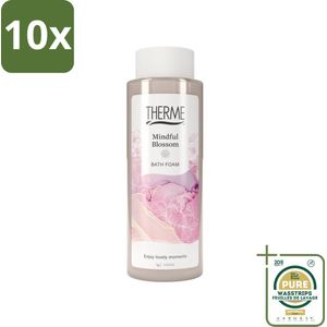 10 x Therme - Mindful Blossom - Badschuim - Verfrissend - Verzorgend - 500ml - Grootverpakking - Badshoofd - Ontspanning - Wellness - Mindfulness - Bloesemgeur