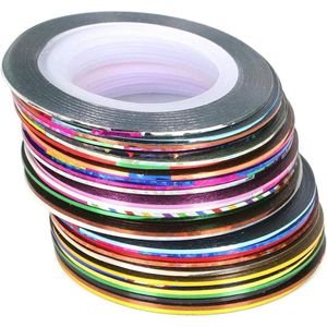 30 kleuren Gemengde Rolls Striping Tape Line Nail Art Decoratie Stickers Nagellijn DIY Nageltip
