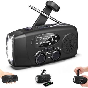 Draagbare Dynamo Survival Radio met Powerbank en SOS Functie - 2000 mAh - Ideaal voor Kamperen en Hiken