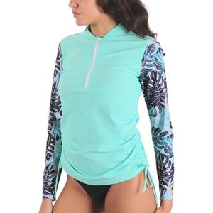 Zonnescherm Dames Lange Mouwen met 1/4 Ritssluiting - UPF 50+ voor Bad, Zwemmen en Surfen (S-XXL)