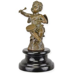 Bronzen beeld - Engel - sculptuur - 18,3 cm hoog