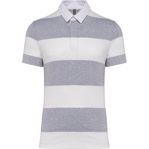 Kariban Gestreepte uniseks polo korte mouwen K286 - Oxford Grey / White Stripes - 3XL