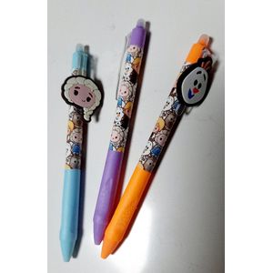 Frozen - 3x uitwisbare gelpen - oranje paars blauw - olaf en elsa - gelpennen