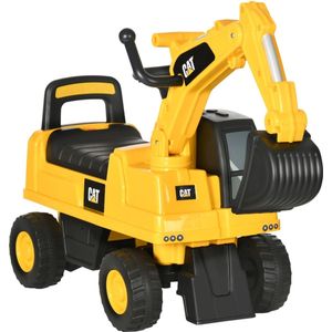 Graafmachine speelgoed - Loopauto - Loopwagen - Bulldozer - Geel/zwart - 85 x 27,5 x 47,5 cm
