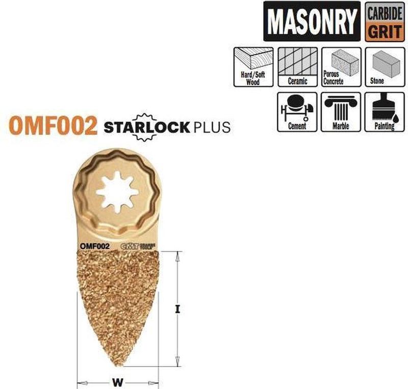 CMT ORANGE TOOLS - OMF002-X1 - Starlock-Plus HM Grit Rasp - 45 mm - Voor Hout en Steen