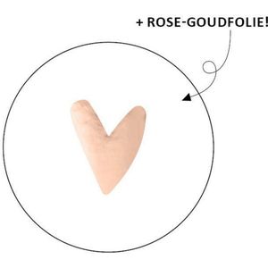 Sluitsticker - Sluitzegel - 25 stuks - Rosé Goud Hart | Trouwkaart - Geboortekaart | Rosé Goud Wit | Hartjes - Hart | Envelop stickers | Cadeau - Traktatie | Leuk verpakt | Huwelijk - Babyshower