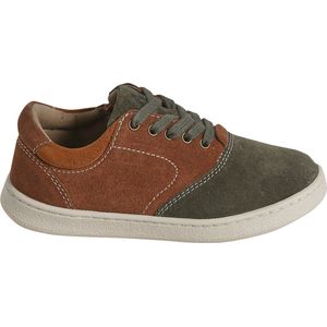 Leren kindersneakers met veters, kleutercollectie veel bruin