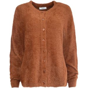 NED Vest Frino Ls Rmj Furry Knit 25w1 U172 06 672 Butterum Brown Dames Maat - S