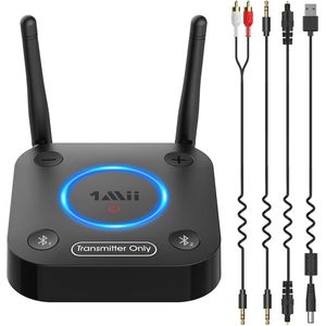 Bluetooth Audiozender met Groot Bereik en Dubbele Antenne - aptX Low Latency & HD - Geschikt voor TV, Hoofdtelefoons en Luidsprekers