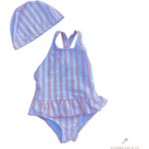 Rammelaar&Co Badpak Soft Orange Stripes – Badpak Meisjes – Maat 12-18 maanden