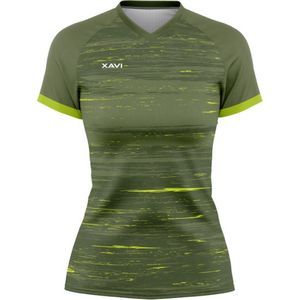 Xavi Performance dames t-shirt Groen v-Hals maat L