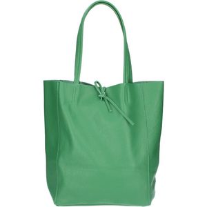 Groene Leren Shopper Simple - Leder - Shoppers - Handtassen - Groen - Italiaans Leer - Leren Tas