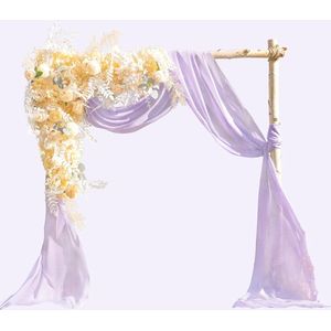 Bruiloft dwarsbehang vrije hand decoratie voor bruiloftsboog & trouwboog hemelbed gordijnen gordijn voor raamdecoratie van chiffon stof (paars)