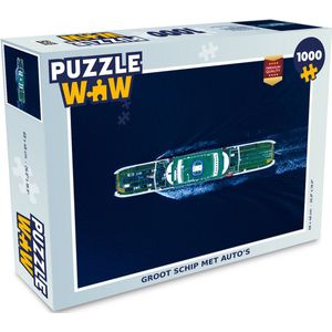 Puzzel Groot schip met auto's - Legpuzzel - Puzzel 1000 stukjes volwassenen