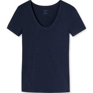 SCHIESSER Naturschonheit T-shirt (1-pack) - dames shirt korte mouwen nachtblauw - Maat: 42
