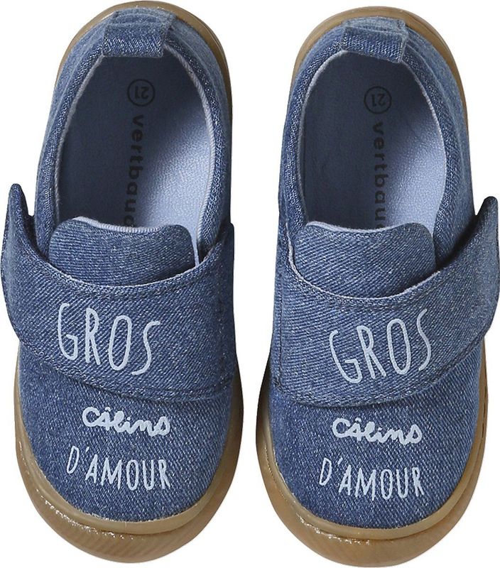 Vertbaudet - Knuffelpantoffels - Jeansblauw - Met Klittenband