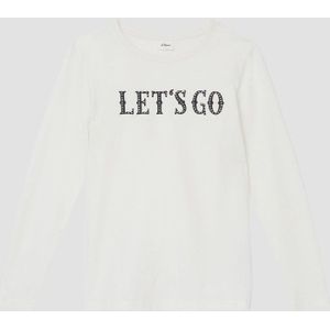 T-shirt - Katoen - Lange Mouwen - Met Gedurfde Print en Stud-Details